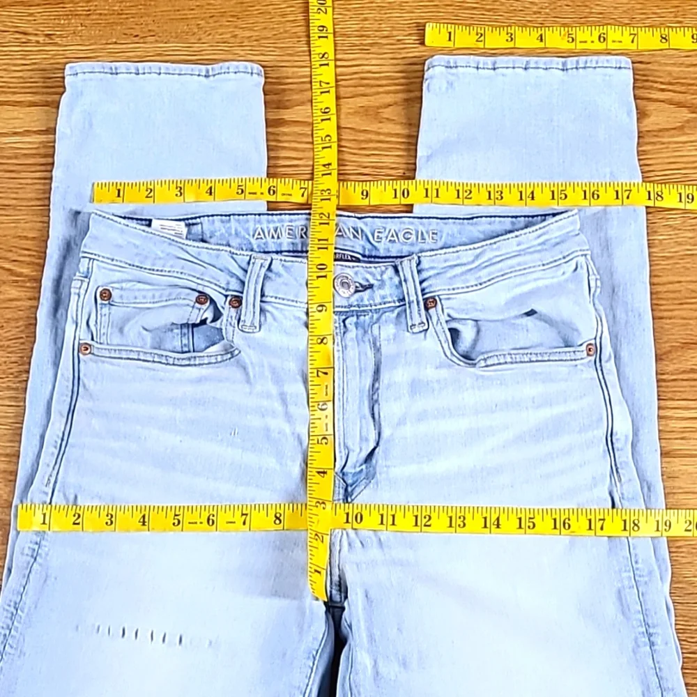 AMERICAN EAGLE AIRFLEX+ATHLETIC STRAIGHT MENS 2022 STRECH DISTRESSED 32x27 JEANS
